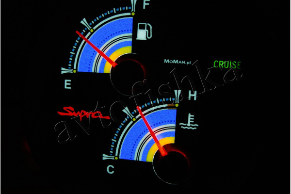 Toyota Supra MK4 светодиодные шкалы (циферблаты) на панель приборов - дизайн 2