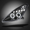 Toyota Celica 2000-2005 фары передние линзовые черные, со светящимися ободками LED