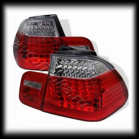 BMW 3 E46 (98-01) 4 дв. седан фонари задние светодиодные красно-хромированные, комплект 4 шт.
