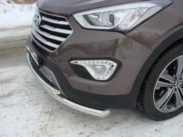 Hyundai Grand Santa Fe (13–) Защита передняя нижняя (двойная) 60,3/42,4 мм