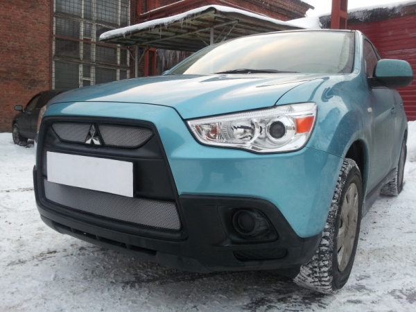 Mitsubishi ASX (10–12) Защита радиатора, хром (2 части)