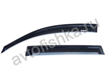 Toyota RAV4 короткая база (06-09) дефлекторы боковых окон темные, с хромированной надписью, комплект 4 шт.