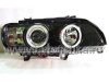 BMW X5 (1998-2003) фары передние линзовые черные, со светящимися ободками, комплект 2 шт.