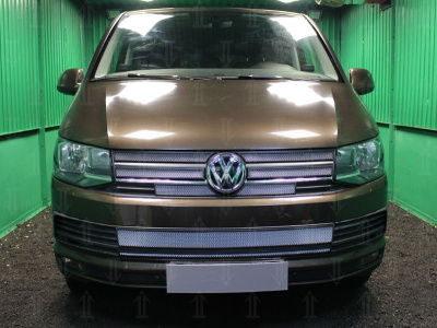 Volkswagen Transporter (15–) Защита радиатора, хром, низ (2 части)