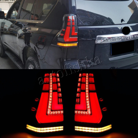 Toyota Land Cruiser Prado 150 (2010-) фонари задние светодиодные тонированные, дизайн Lexus, комплект 2 шт.