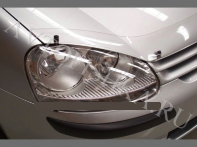 Защита передних фар прозрачная VW Golf 5 2004-2008, Jetta 2005-2010