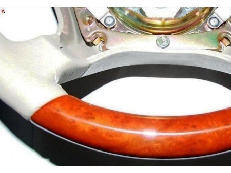 Mercedes W140, W210, W202 (95-99) руль классический, серая кожа - светлое дерево орех