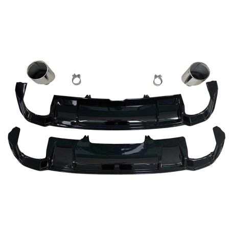 Черный диффузор для Audi A4 S-line 2016-2019