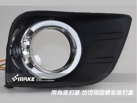 Toyota Land Cruiser Prado 150 (2010-) рамки противотуманных фар с подсветкой DRL и рулевым диммером