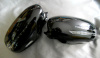 Mercedes W219, W221 (05-09) корпуса боковых зеркал полностью черные (197), с поворотниками "СТРЕЛА" и подсветкой Welcome, комплект 2 шт.