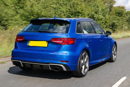 Черный диффузор RS3 для Audi A3 S-line 2017-2020