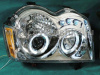 Jeep Grand Cherokee (04-07) фары передние линзовые хромированные, со светящимися ободками CCFL и светодиодами, комплект 2 шт.