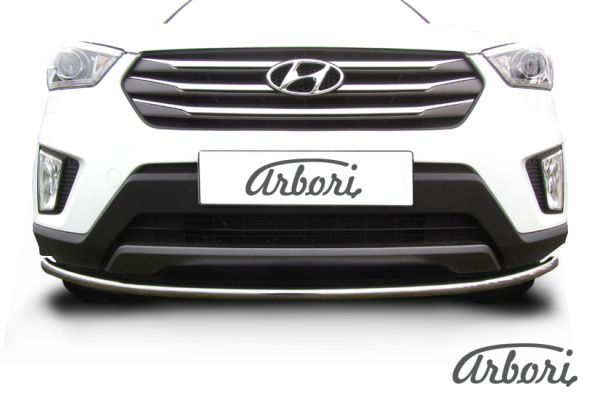 Защита переднего бампера Arbori d42 радиусная HYUNDAI Creta 4WD 2016-
