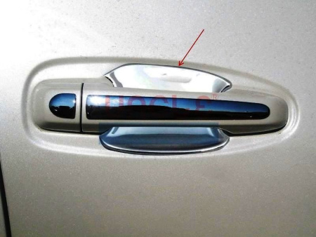 Toyota Land Cruiser Prado 150 (10-) хромированные пластиковые накладки под ручки дверей, комплект 4 шт.