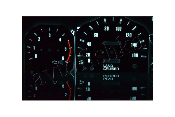 Toyota Land Cruiser Prado 70 светодиодные шкалы (циферблаты) на панель приборов