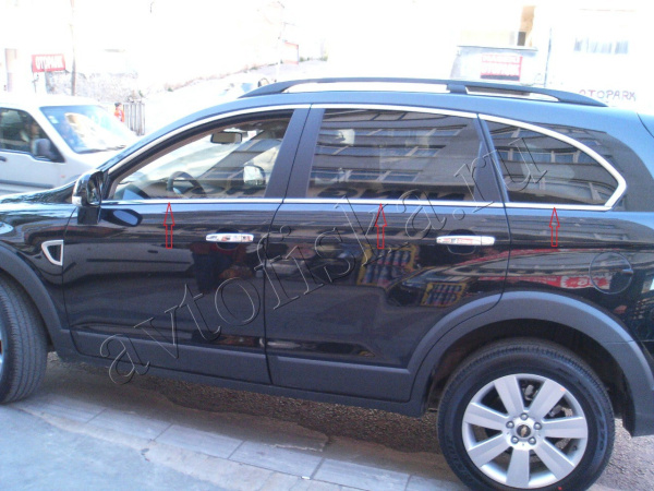 Chevrolet Captiva (2007-) молдинги окон нижние из нержавеющей стали, 6 шт.