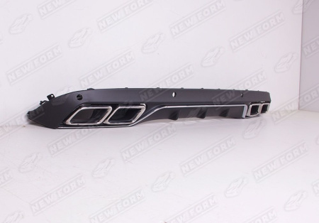 Mercedes-Benz C-Klasse W205 2014 - 2018 Диффузор заднего бампера 6.3 AMG хром с хромированными насадками