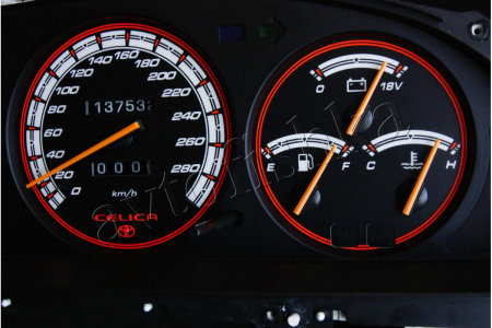 Toyota Celica V 1989-1993 светодиодные шкалы (циферблаты) на панель приборов