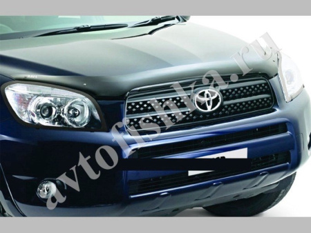 Дефлектор капота темный с надписью Toyota RAV 4 2006-2012