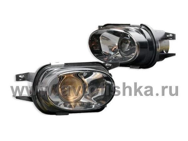 Mercedes C-class W203, W215, W211, W209, R230 фары противотуманные линзовые, AMG стиль, комплект 2 шт.