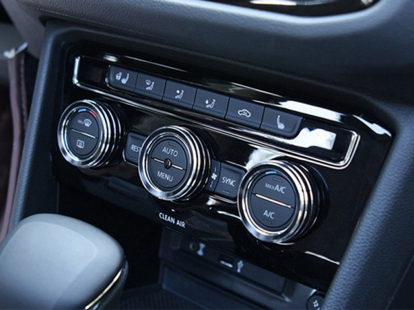 Volkswagen Tiguan (17–) Окантовка на ручки кондиционера, 3 части, серебристый цвет