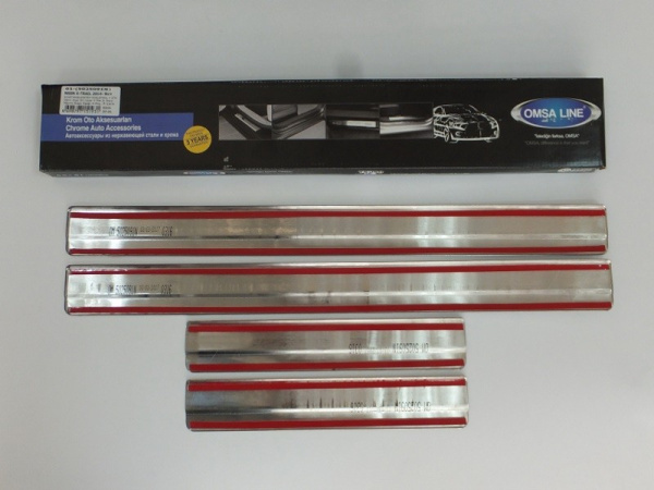 Nissan X-Trail (14–) Накладки на дверные пороги, нерж, 4 части (без лого)