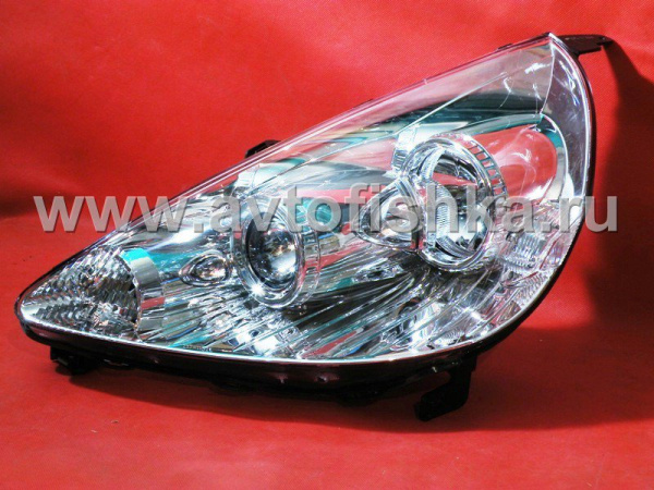 Honda Fit, Jazz (01-06) фары передние линзовые хромированные, комплект 2 шт.