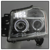 Nissan Titan (04-15), Armada (04-07) фары передние линзовые хромированные, со светящимися ободками и светодиодной подсветкой, комплект 2 шт.