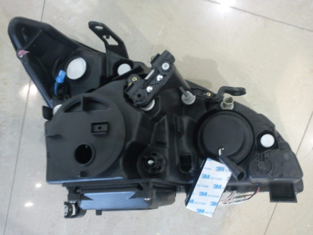 Lexus RX330, RX350 (2003-2008) фары передние линзовые черные, со светящимися ободками и светодиодной подсветкой, комплект 2 шт.