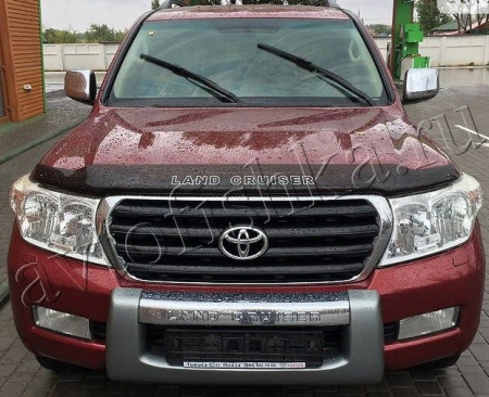 Дефлектор капота темный с надписью Toyota Land Cruiser 200 (07-15)