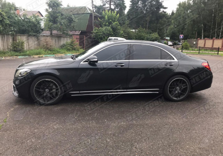 Mercedes-Benz S-Klasse W222 2013 - 2017 Пороги AMG с хромированными вставками