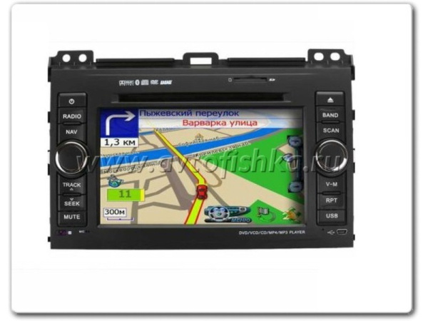 Prado 120 (02-) автомагнитола, штатное головное устройство Phantom с GPS навигацией, 2 din.
