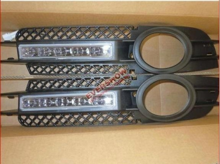 Audi A6 (05-07) 4F, C6 дневные ходовые огни DRL переднего бампера, комплект 2 шт.