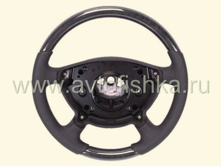 Mercedes W211, W463 G class (2002-2006) руль классический, черная кожа - черное дерево