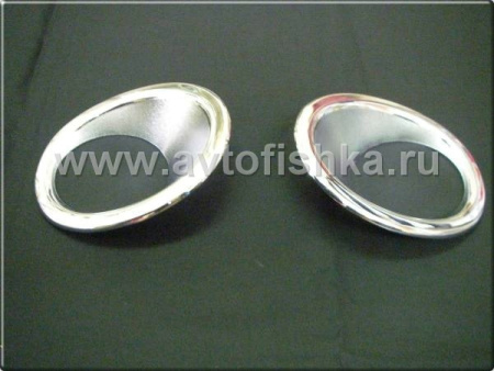 Honda CR-V (06-09) накладки хромированные на противотуманные фары, пластиковые, комплект 2 шт.