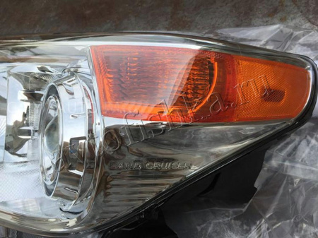 Toyota Land Cruiser 200 (08-15) фары передние линзовые хромированные, с светодиодной подсветкой, BROWNSTONE