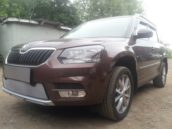 Skoda Yeti (14–) Защита радиатора, хром (с парктроником)