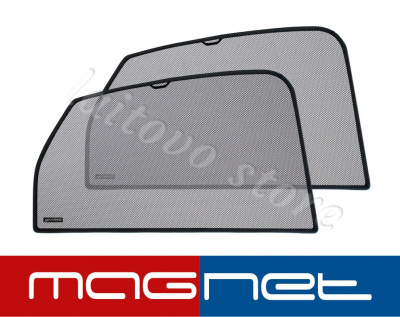 Peugeot 307 (2001-2008) комплект бескрепёжныx защитных экранов Chiko magnet, задние боковые (Стандарт)