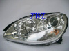 Mercedes S W220 (98-05) фары ксеноновые передние линзовые хромированные с блоками розжига ксенона Philips, лампы D1S Osram, с электрокорректором, комплект 2 шт.