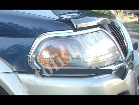 Защита передних фар прозрачная Mitsubishi Pajero Sport 2000-2007