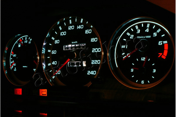 Mercedes W126 S светодиодные шкалы (циферблаты) на панель приборов - дизайн 1