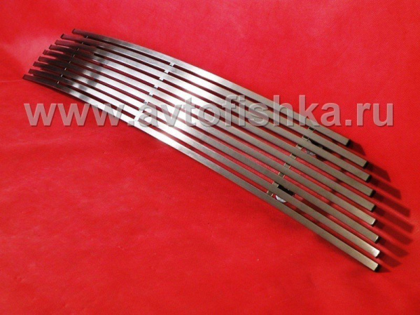 Mitsubishi Outlander XL 06- накладка на решетку переднего бампера из профильной трубы нержавеющей стали 10 x 6 мм