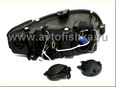 Audi A4 (05-07) передние фары линзовые хромированные, со светодиодной подсветкой, с электрокорректором, комплект 2 шт.