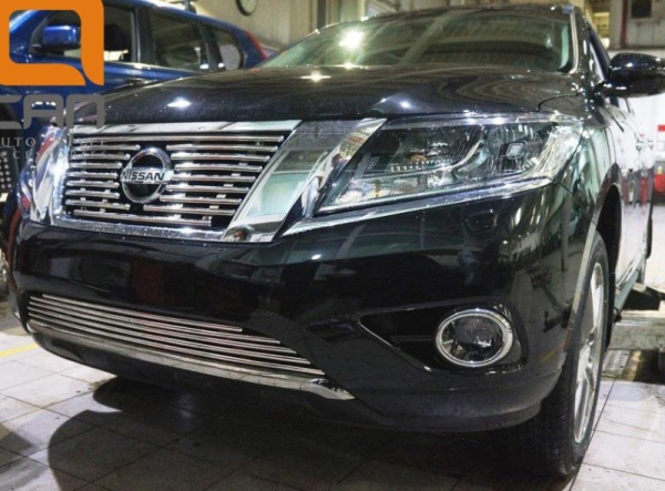 Nissan Pathfinder (14–) Решетка переднего бампера и радиатора d16 (2 части)