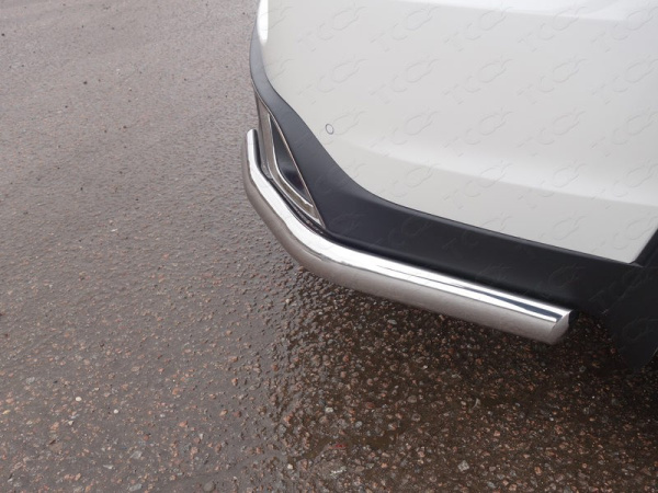 Toyota Highlander (17–) Защита задняя (уголки овальные) 75х42 мм