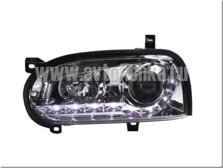 Volkswagen Golf 3 (92-98) фары передние линзовые хромированные, с нижней светодиодной подсветкой, комплект 2 шт.