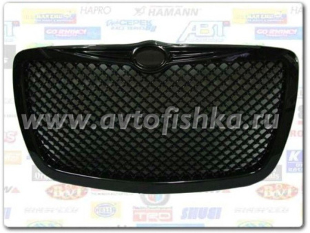 Chrysler 300C (04-09) решетка радиатора черная, дизайн сетка.