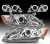 Toyota Camry XV40 дорестайл (2006-2009) фары передние линзовые хром со светящимися ободками
