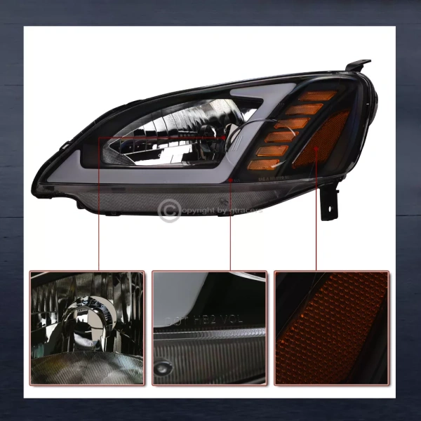 Honda Civic Ferio ES, ET (01-03) фары передние черные LED купе и седан 