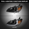 Honda Civic, Ferio (2003-2005) передние фары линзованные черные с ходовыми огнями